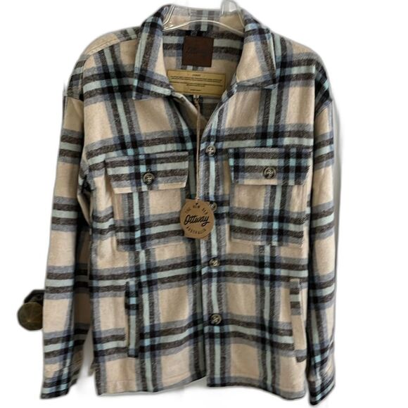 NWT Ottway the Label Australia Plaid Flannel Lenny Shirt Jacket Cotton Shaket S - Picture 3 of 11